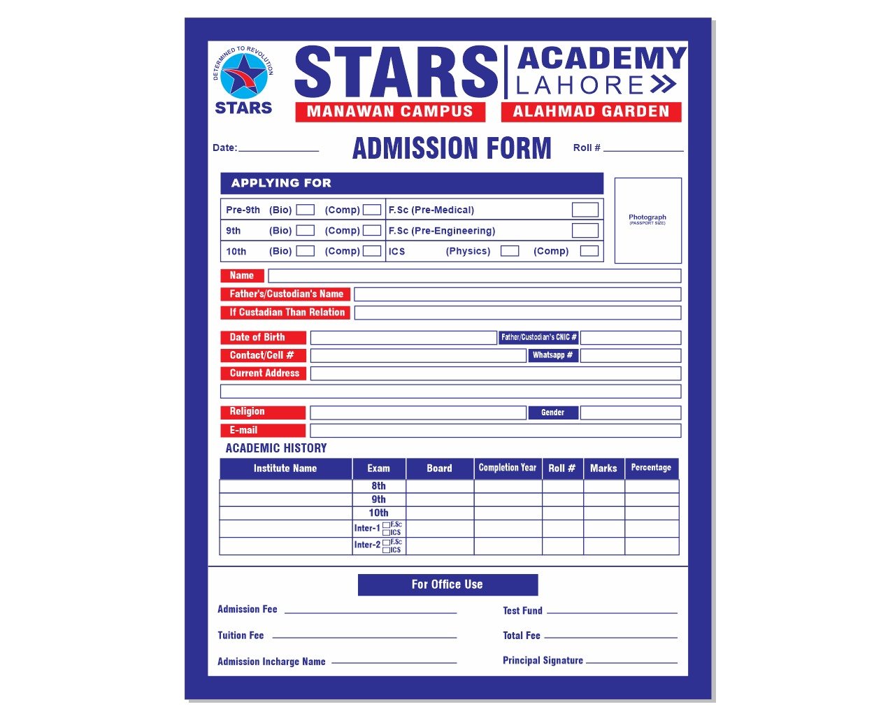 Admission Forms